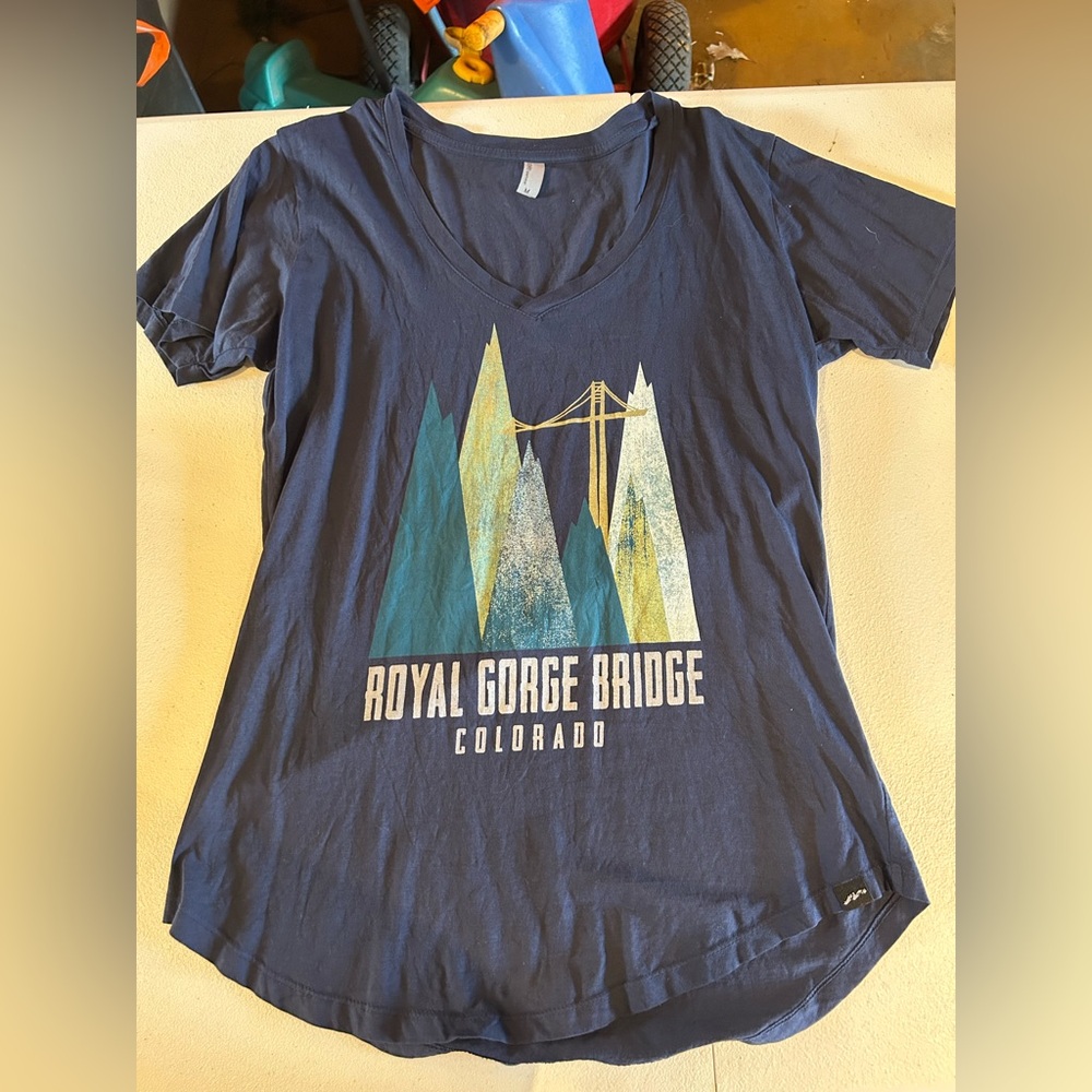 Blue Graphic T-Shirt with Mountain Design